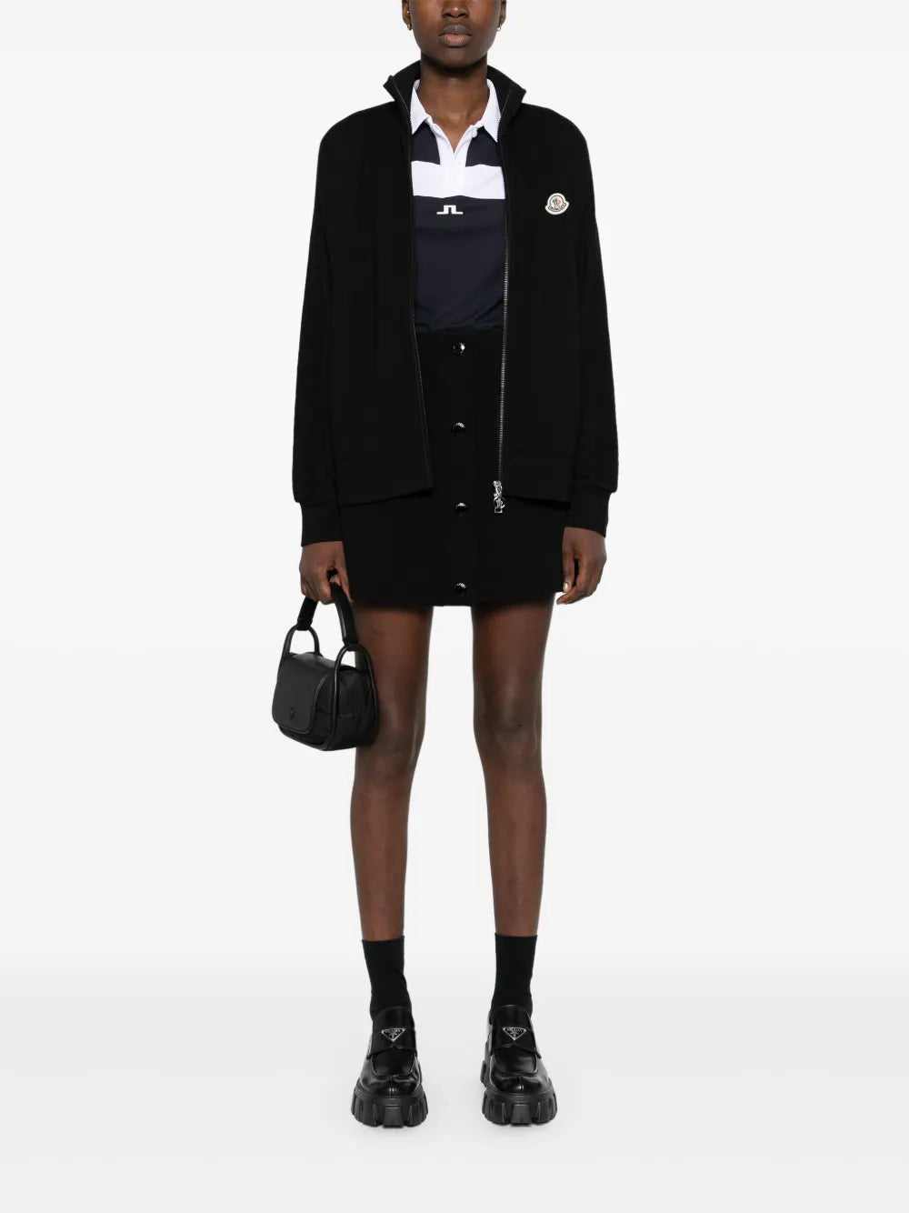 Giacche Giacca in Lana con Zip Moncler Nero Uomini
