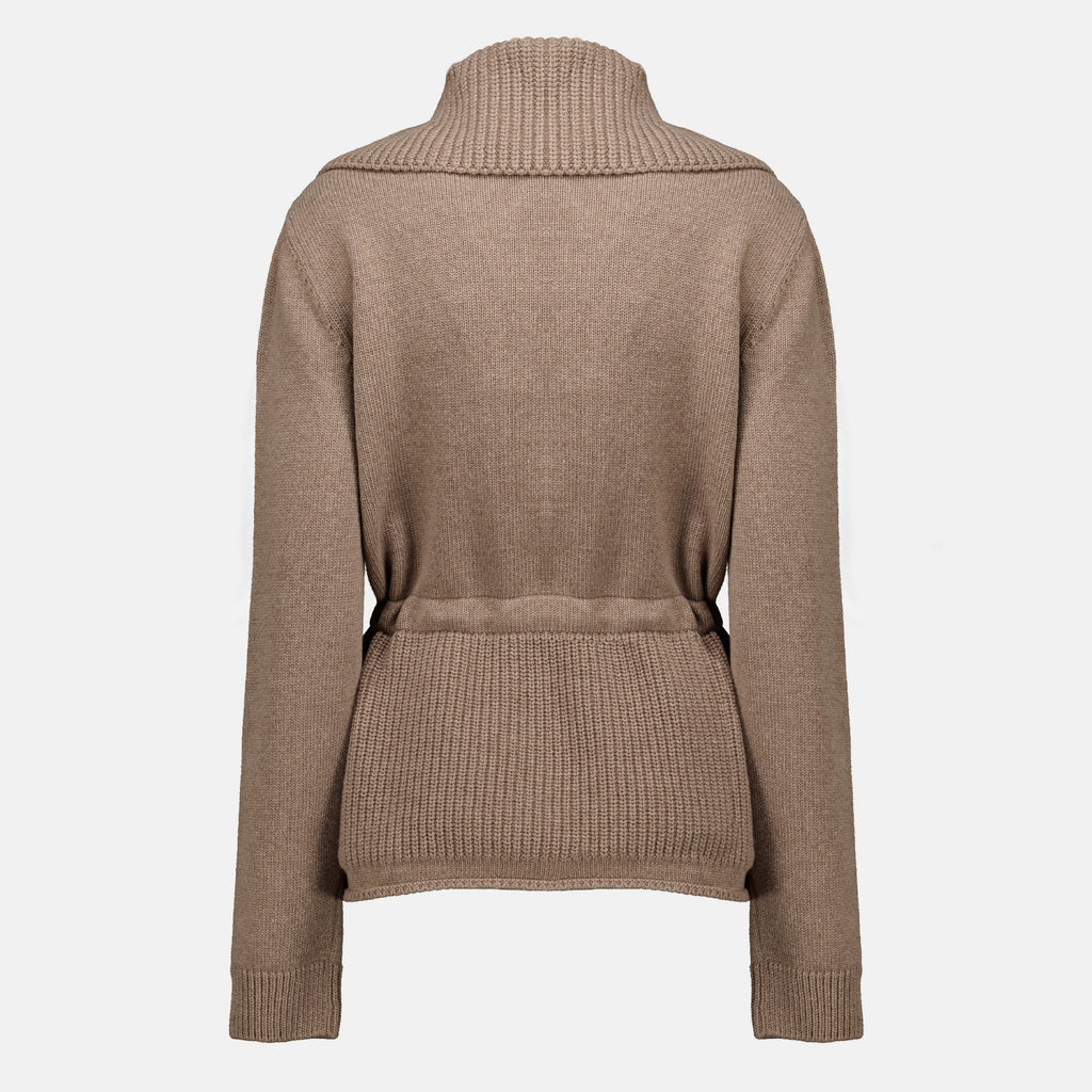Vestes Cárdigan Beige con Cierre y Cinturón Moncler Beige Femme