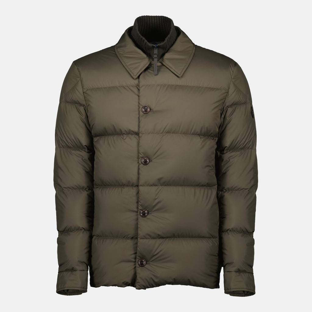 Image of the Moncler Men's Pres khaki shirt-jacket - Autumn-Winter 2025 - Front View