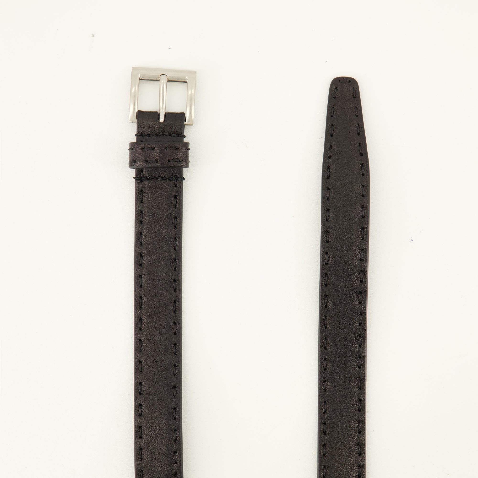 Ceintures Cinto de Couro Nappa Preto Prada Noir Femme