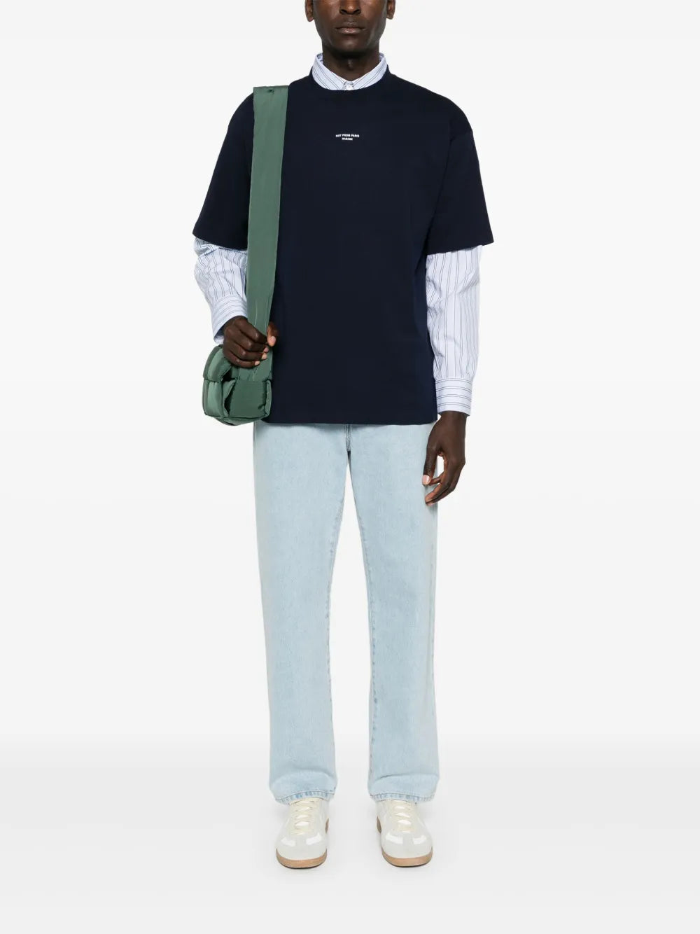 T-Shirts Klassisches T-Shirt mit Slogan in Marineblau Drole De Monsieur Dunkelblau Homme