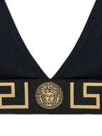 Beachwear Haut de maillot Bordure Greca Versace Noir Femme