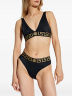 ビーチウェア メデューサ・グレカ ビキニボトム Versace 黒 Femme