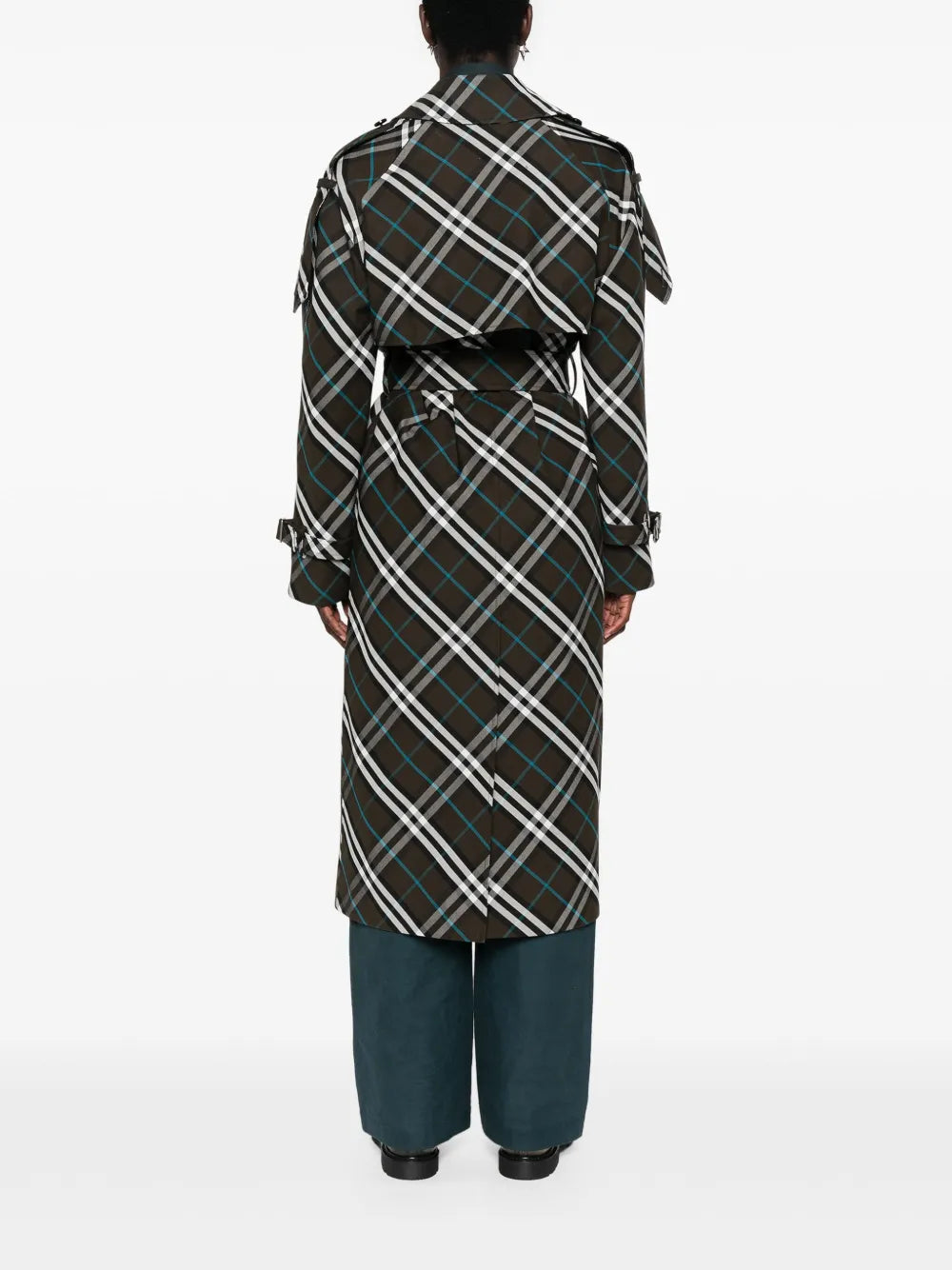Abrigos Abrigo Trench de Cuadros Burberry Gris Femme