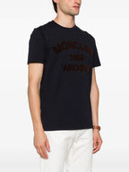 티셔츠 프린트 티셔츠 Moncler 진한 파란색 Homme
