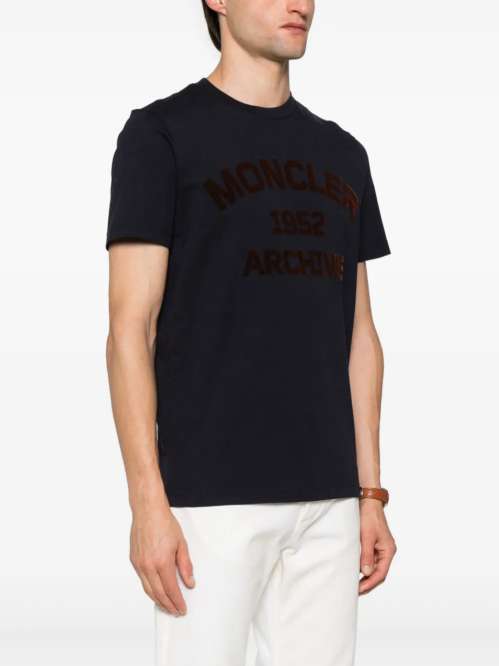 티셔츠 프린트 티셔츠 Moncler 진한 파란색 Homme