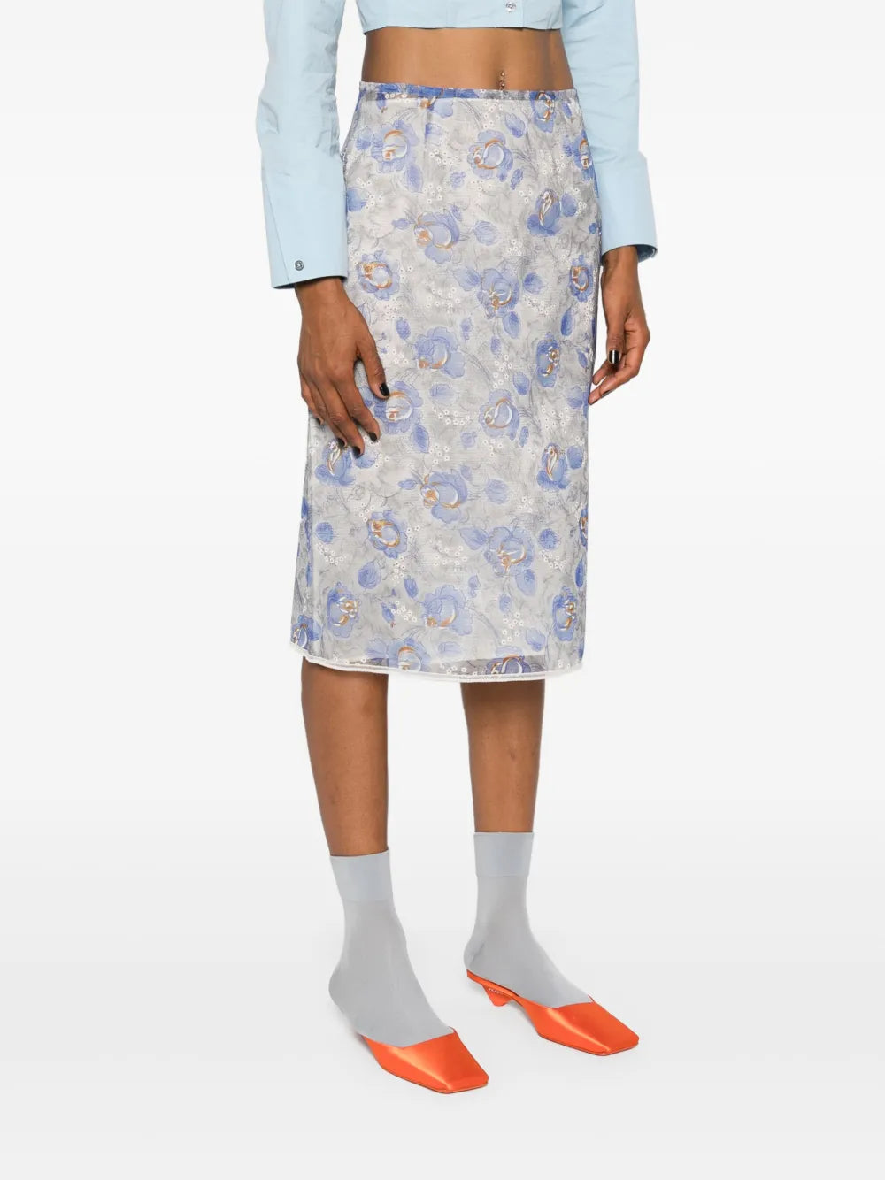 Skirts Printed Nylonette Skirt Prada Purple Femme