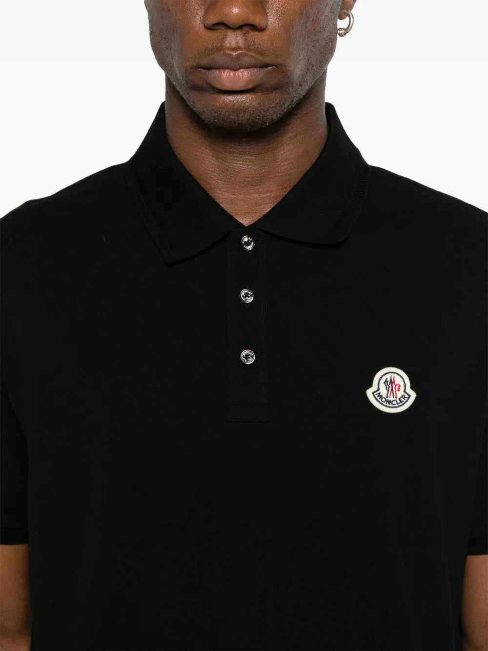 Polos Piqué Cotton Polo Moncler Black Men