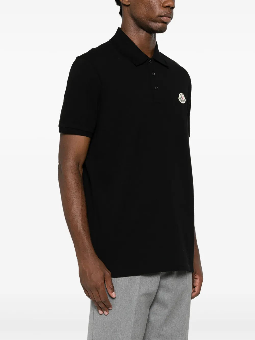 Polos Piqué Cotton Polo Moncler Black Men