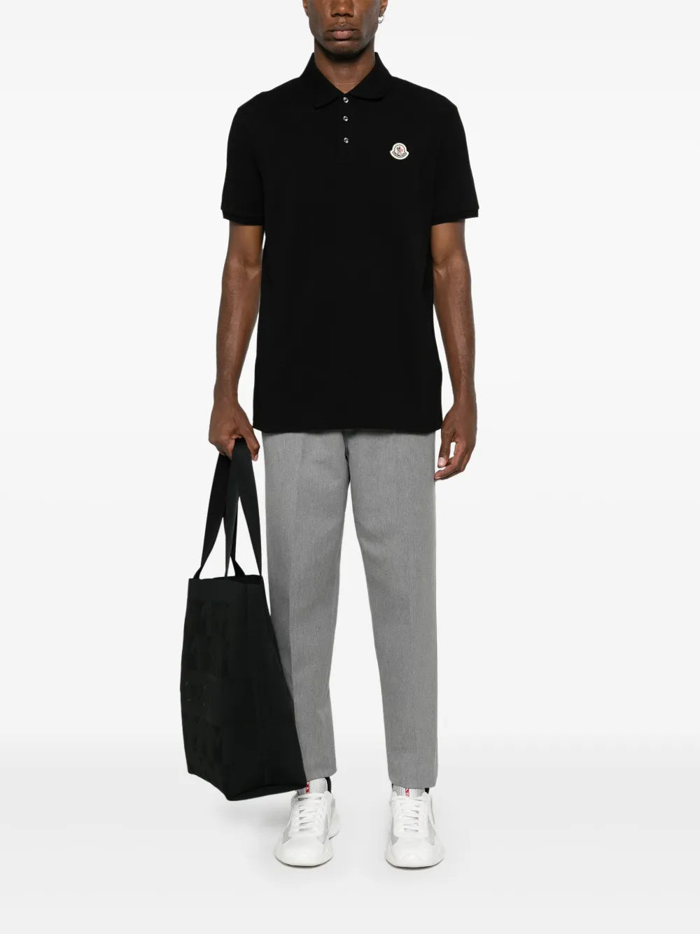 Polos Piqué Cotton Polo Moncler Black Men