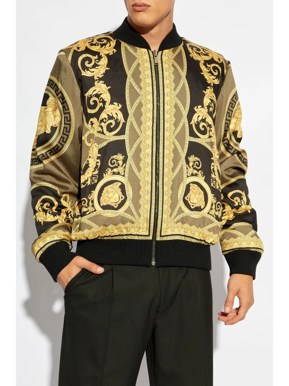 ジャケット リバーシブルバロッコボンバー Versace 黄色 Homme