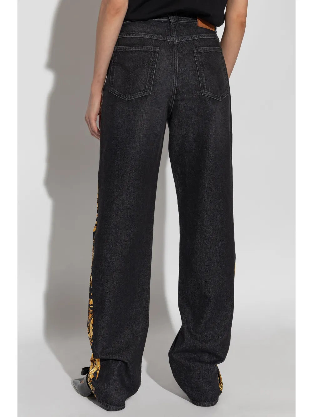 Pantaloni Barocco Jeans Versace Nero Femme