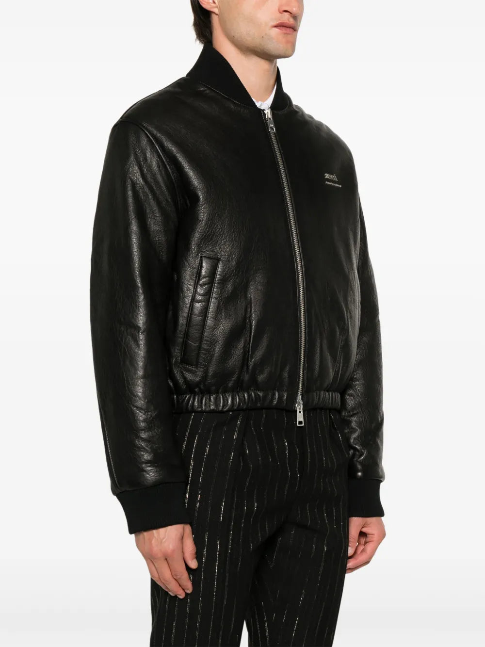 Coats Leather Jacket Ami PARIS Black Homme