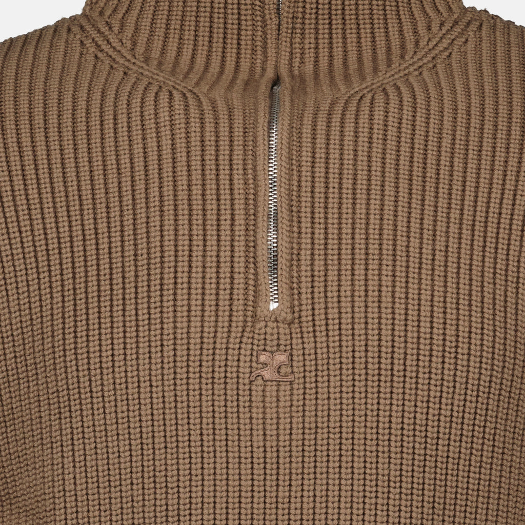 Image of the Courrèges Men's Trucker Sweater - Autumn-Winter 2025 - Detailed View_6