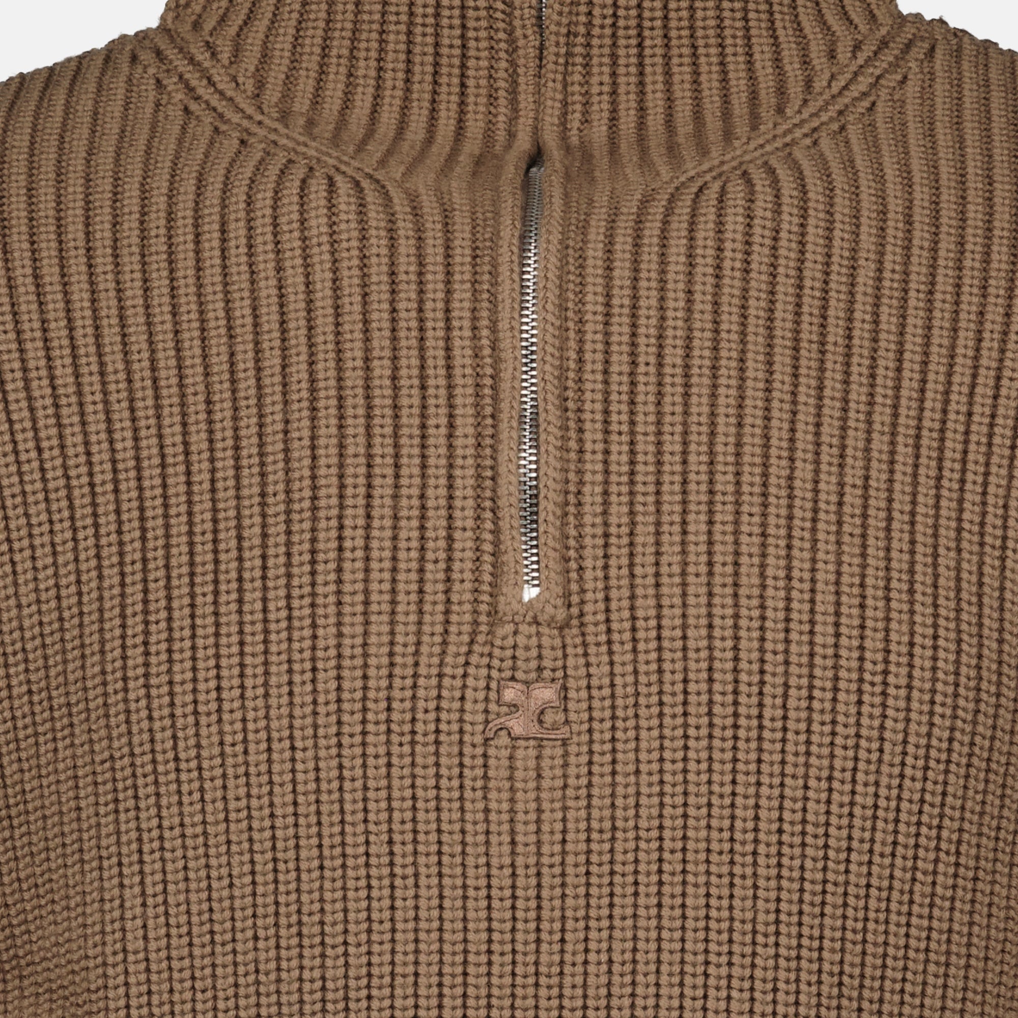 Image of the Courrèges Men's Trucker Sweater - Autumn-Winter 2025 - Detailed View_6