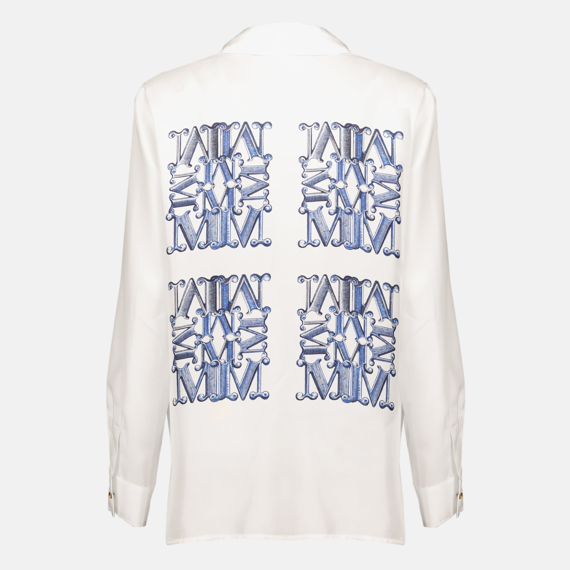 Chemises Chemise blanche en soie avec imprimé Max Mara Bleu Femme