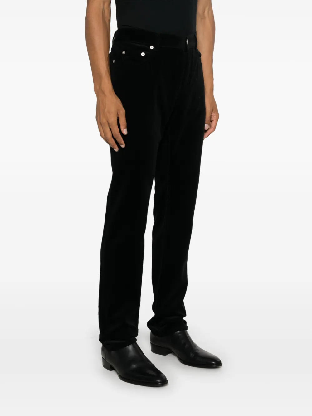 Pantaloni Jeans in Velluto Saint Laurent Nero Homme