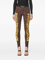 Pants Leopard Barocco Leggings Versace Brown Femme