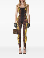 Pants Leopard Barocco Leggings Versace Brown Femme