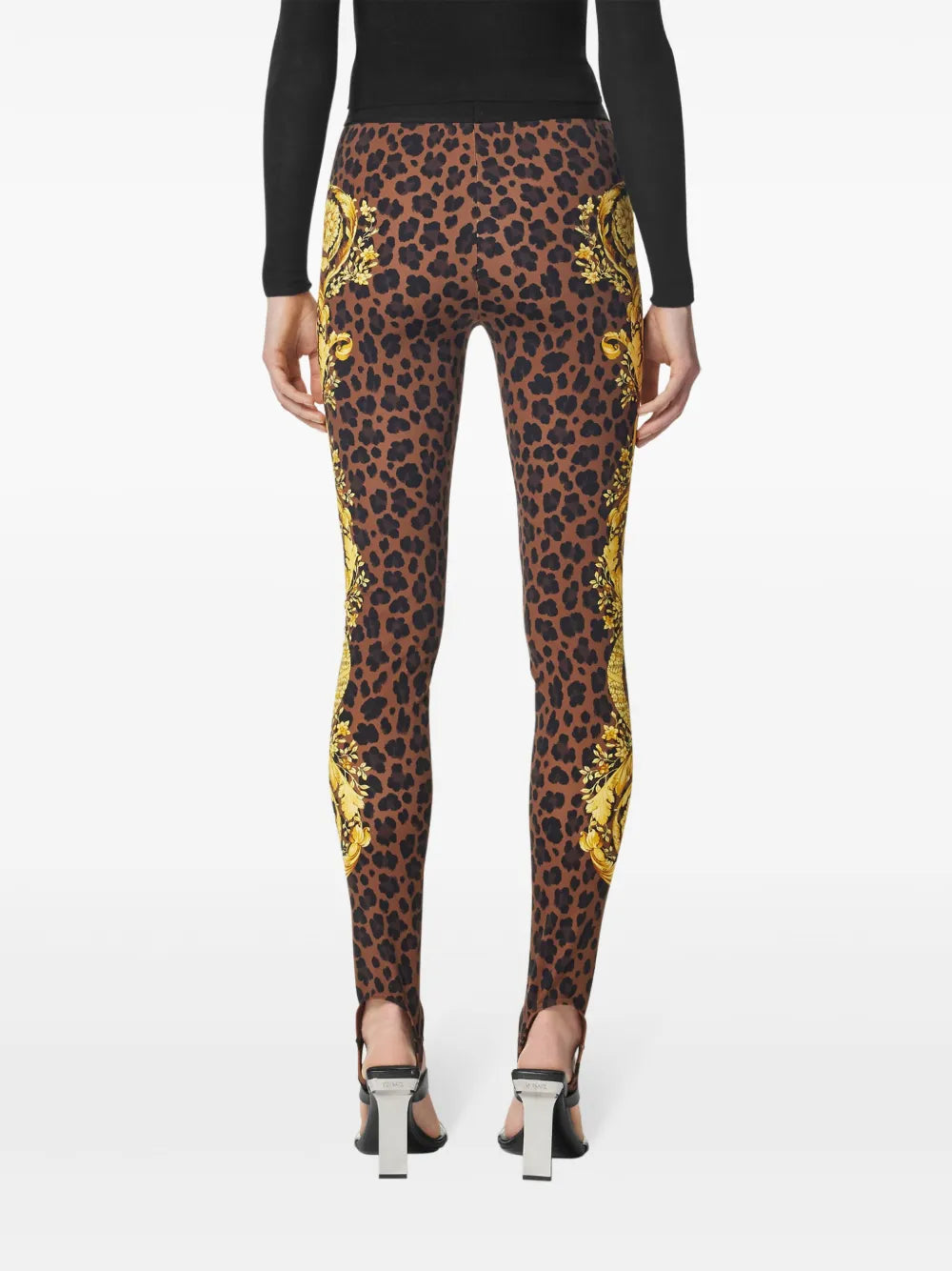 Pants Leopard Barocco Leggings Versace Brown Femme