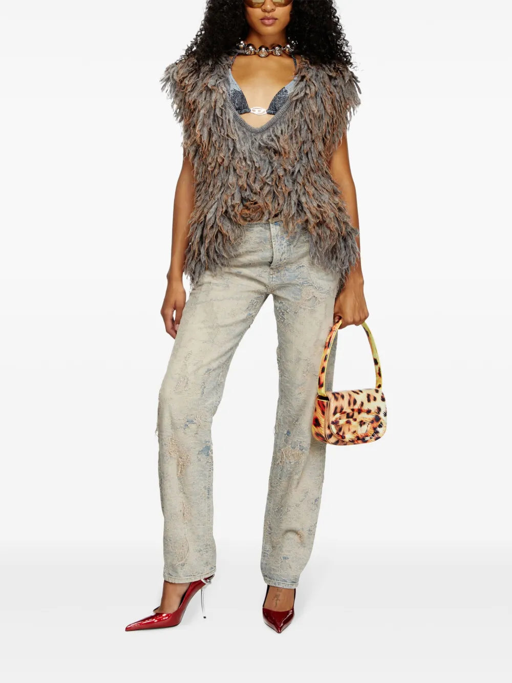 팬츠 Jean D-Arker-FSF Diesel 회색 Femme