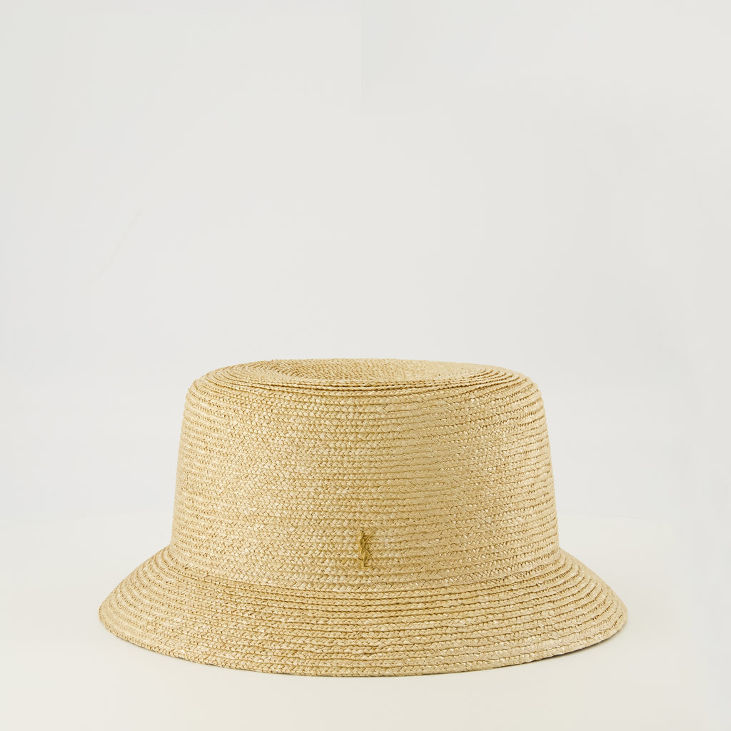 Image de l'article Bob Maglina en paille de la marque Saint Laurent pour Homme - Saison Printemps-Été 2026 - Vue de Face