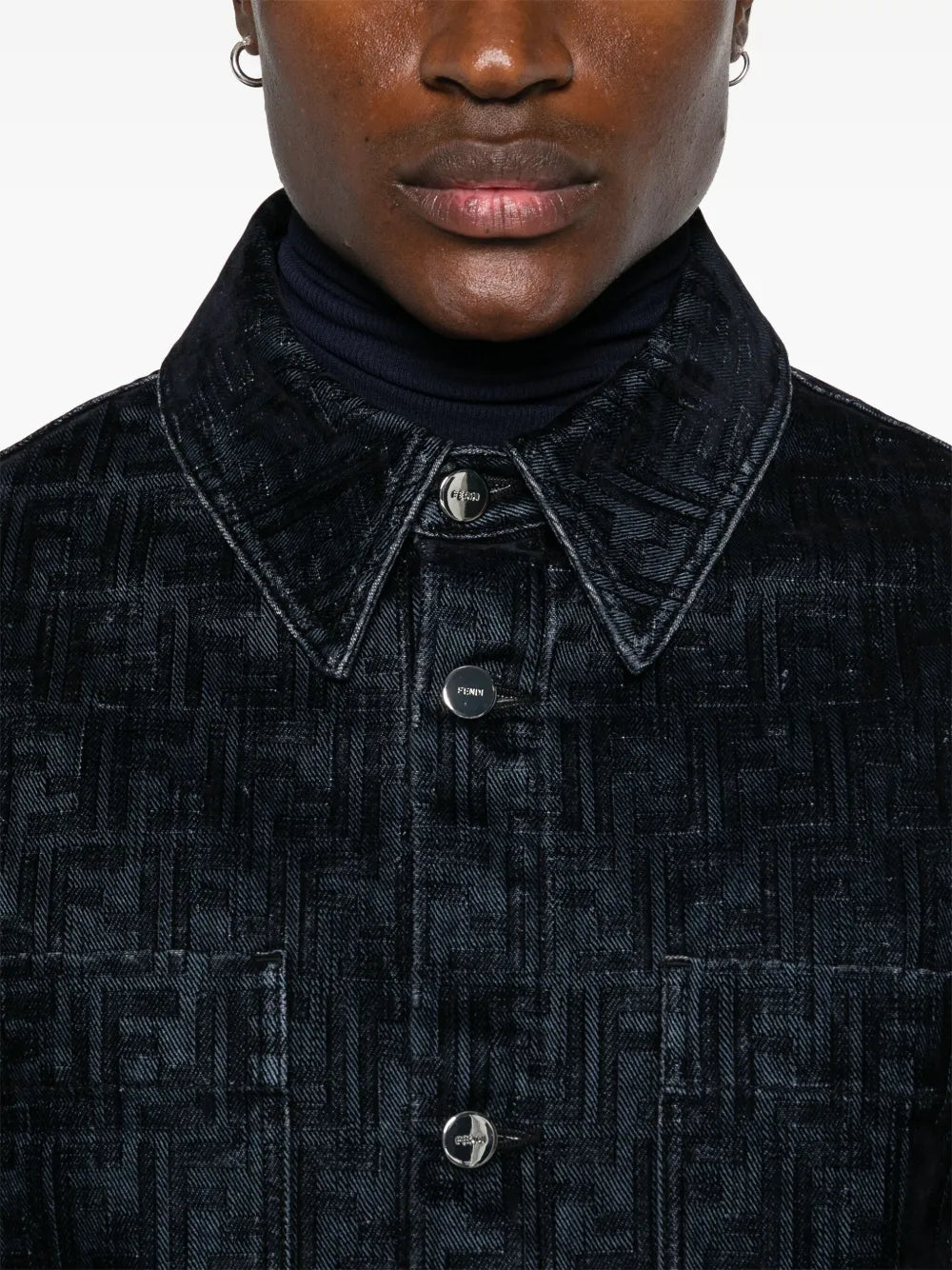 Shirts FF Denim Shirt Fendi Dark blue Homme