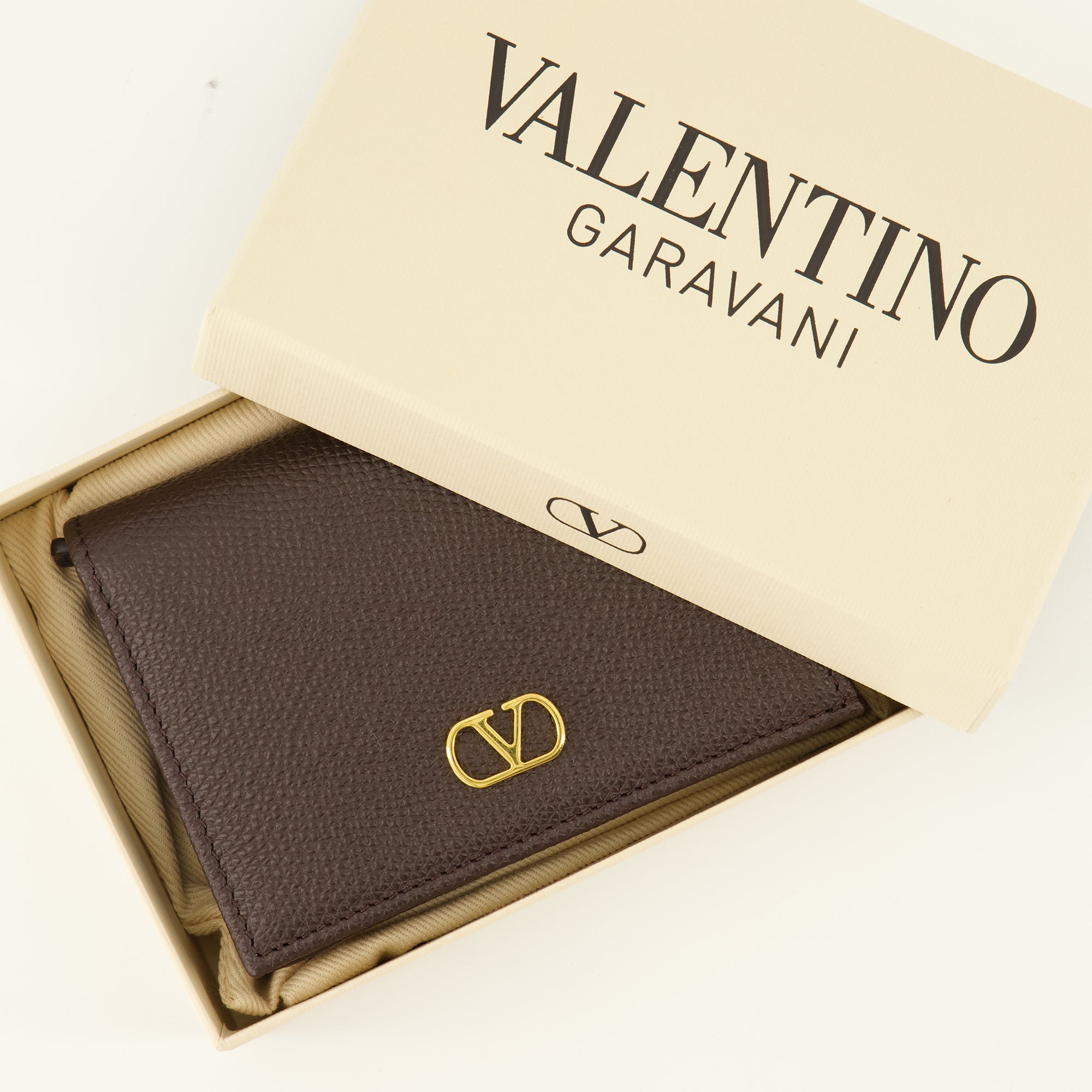 Petite maroquinerie Portefeuilles VLogo en cuir marron Valentino Garavani Marron Femme