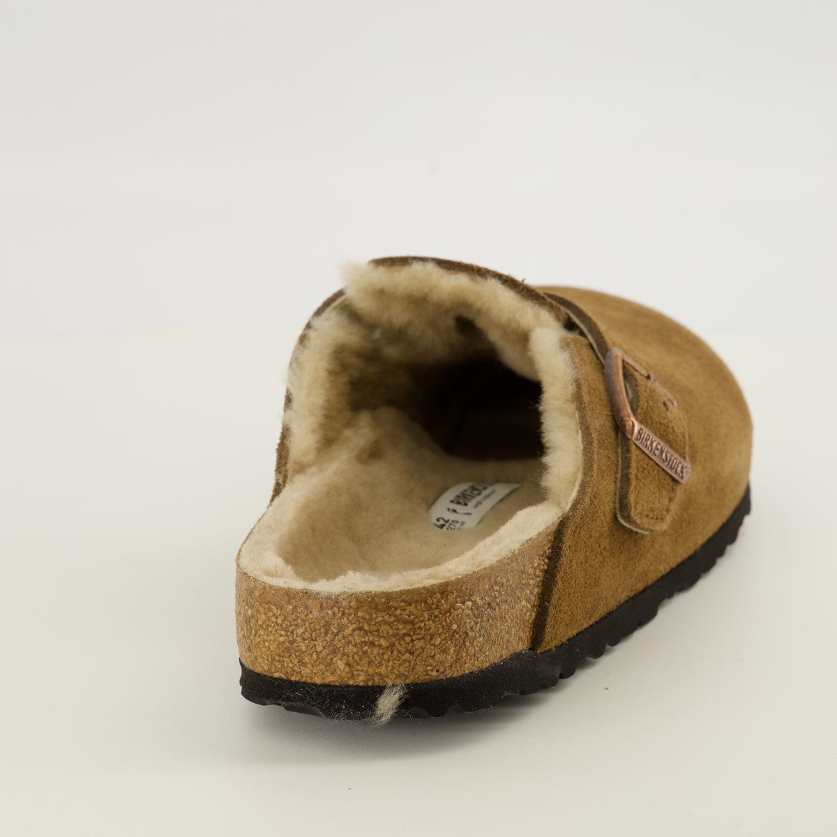Chaussures ouvertes Mules Boston à fourrure marron Birkenstock Marron Unisexe