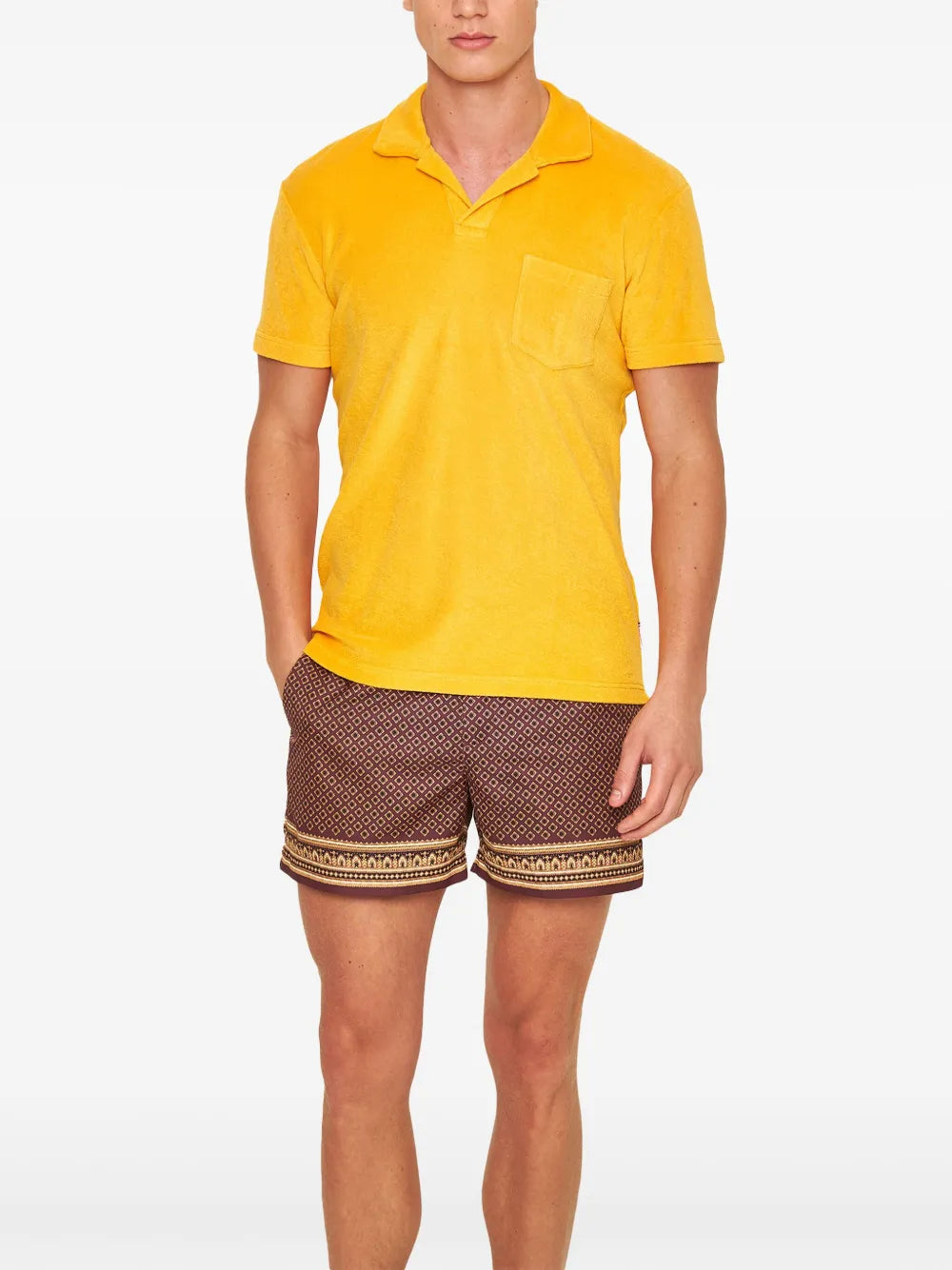 Polo shirts Terry Polo Orlebar Brown Orange Homme