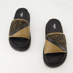 Open shoes Fendi Diagonal Sandals Fendi Brown Homme