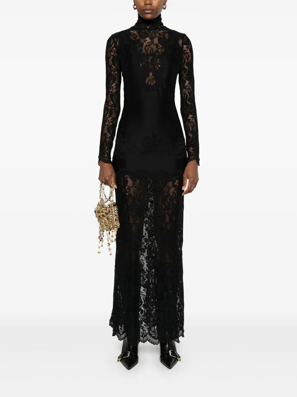 Dresses Long Lace Dress Rabanne Black Women