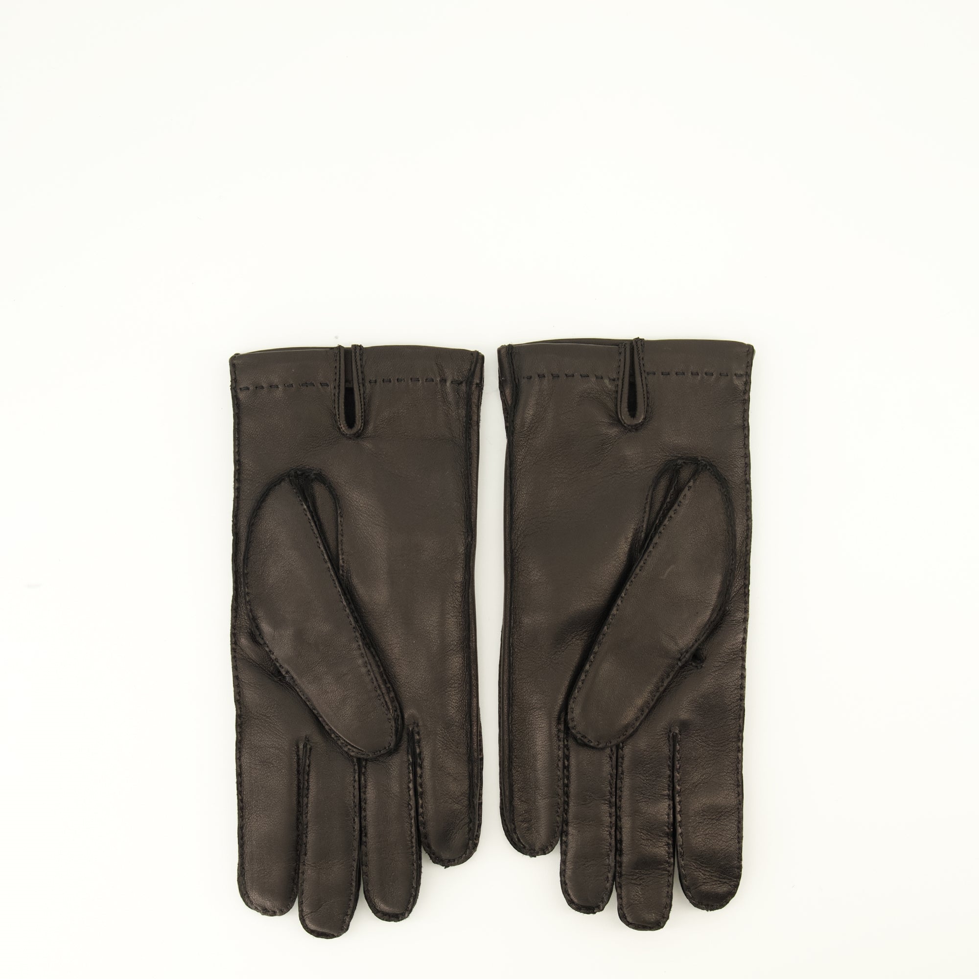 Écharpes, foulards et gants Luvas de Couro Negras Prada Noir Homme