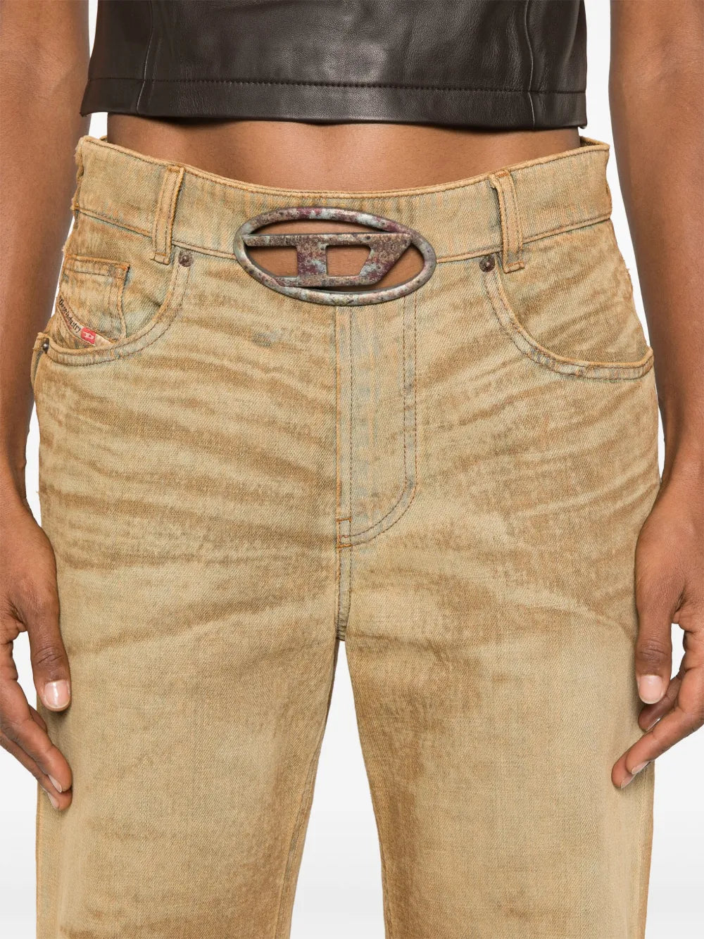 Pantalons Jean droit D-Ark-Fsf Diesel Marron Femme