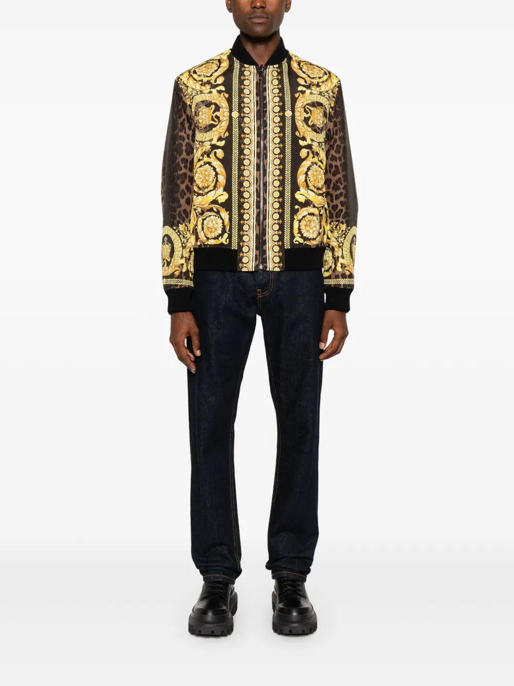 ジャケット リバーシブル バロッコ ボンバー Versace 黄色 Homme