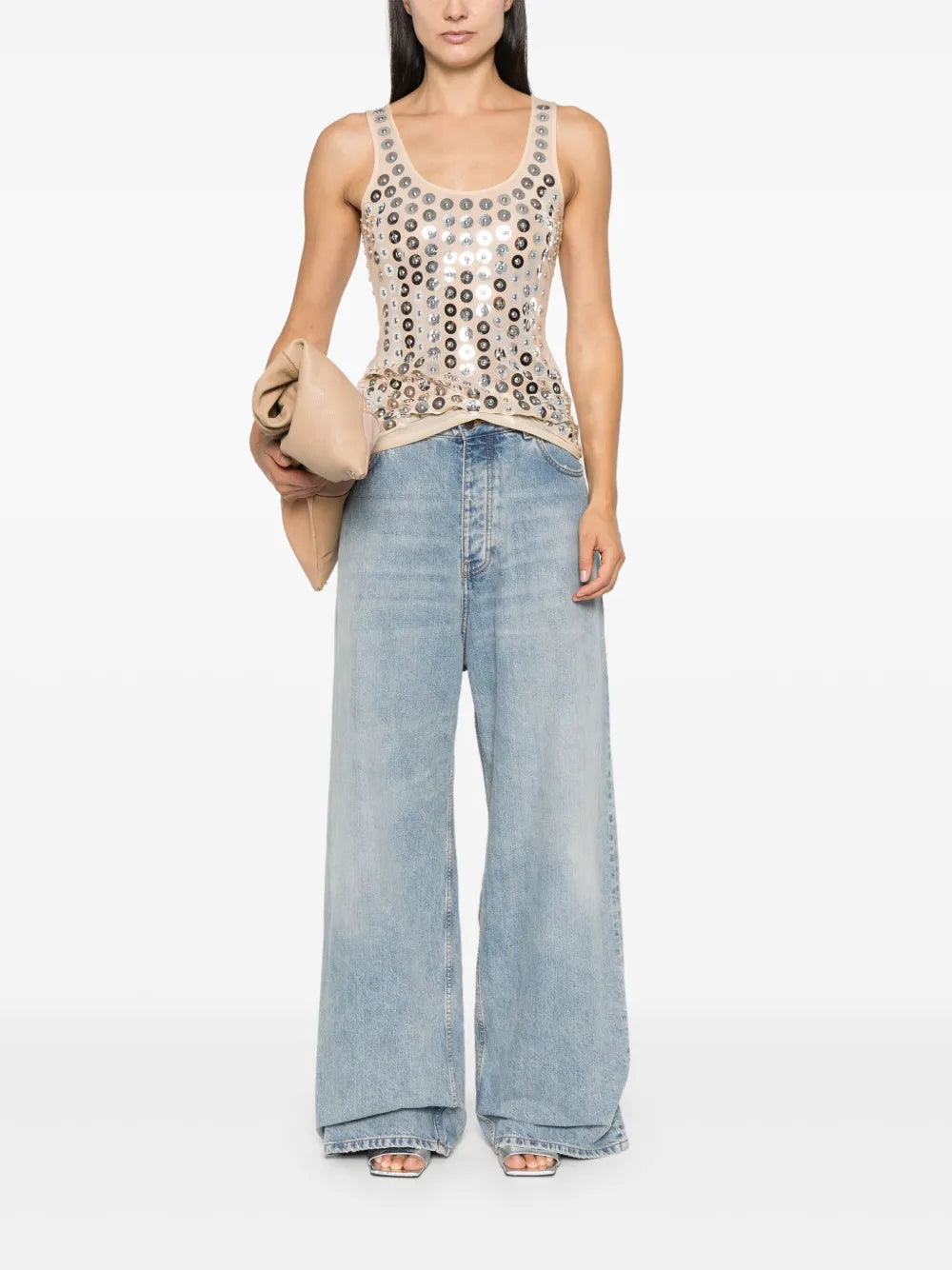 Tops Top en jersey Rabanne Argenté Femme