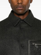 Camisas Chaqueta Camisa de Lana Fendi Gris Homme