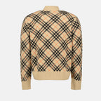 Giacche Bomber in Cashmere a Quadri Burberry Beige Homme