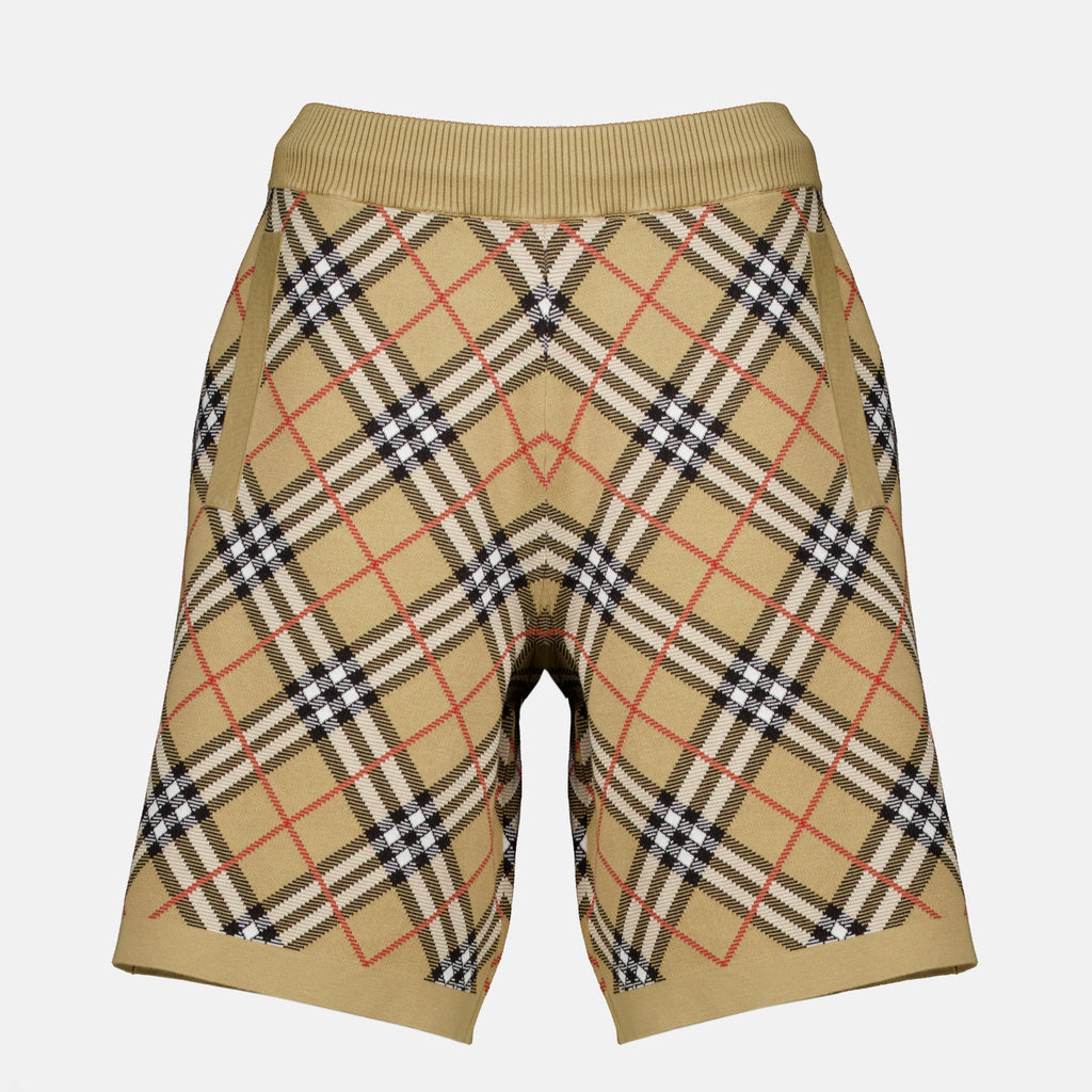 Shorts Short Check en coton Burberry Beige Femme