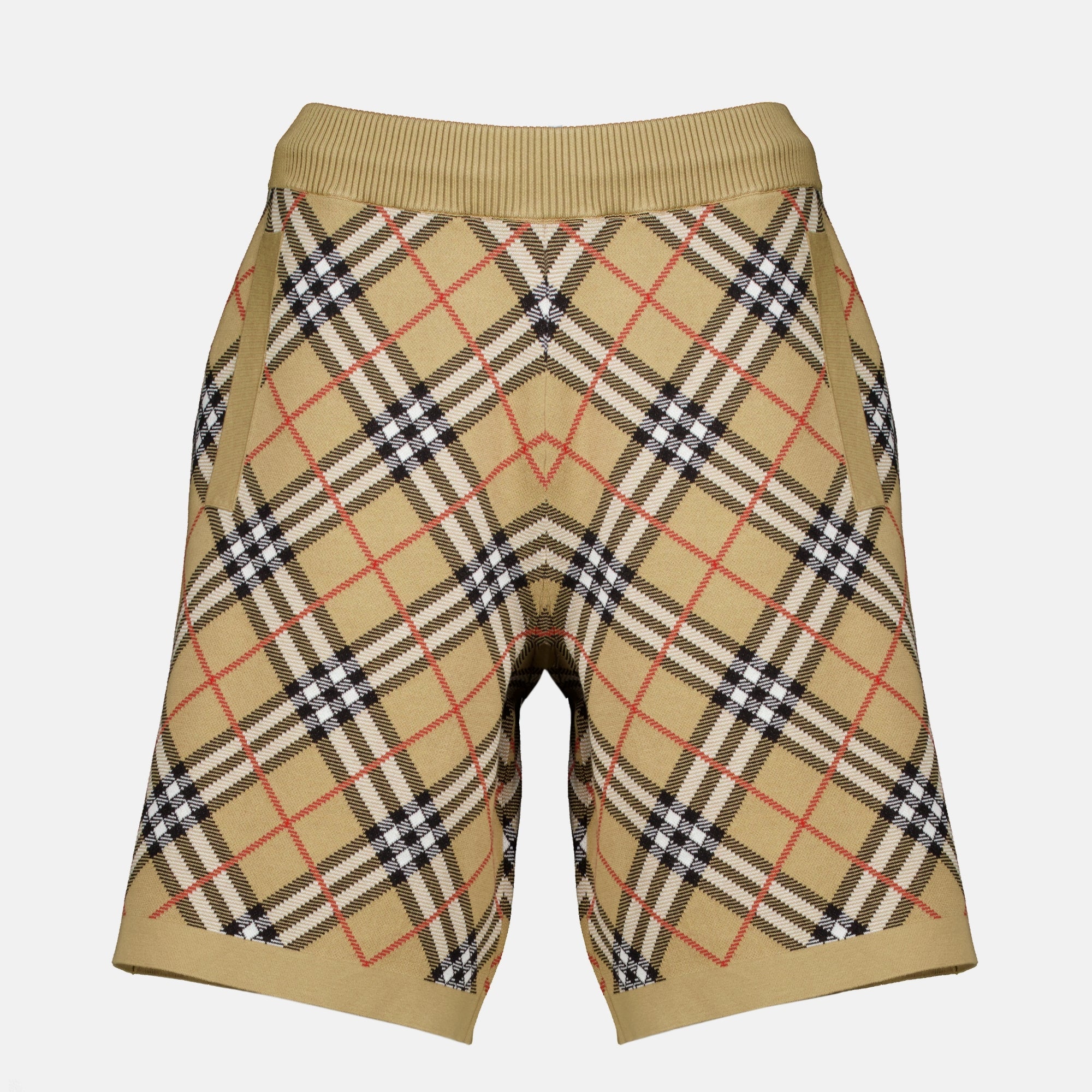 Shorts Short Check en coton Burberry Beige Femme