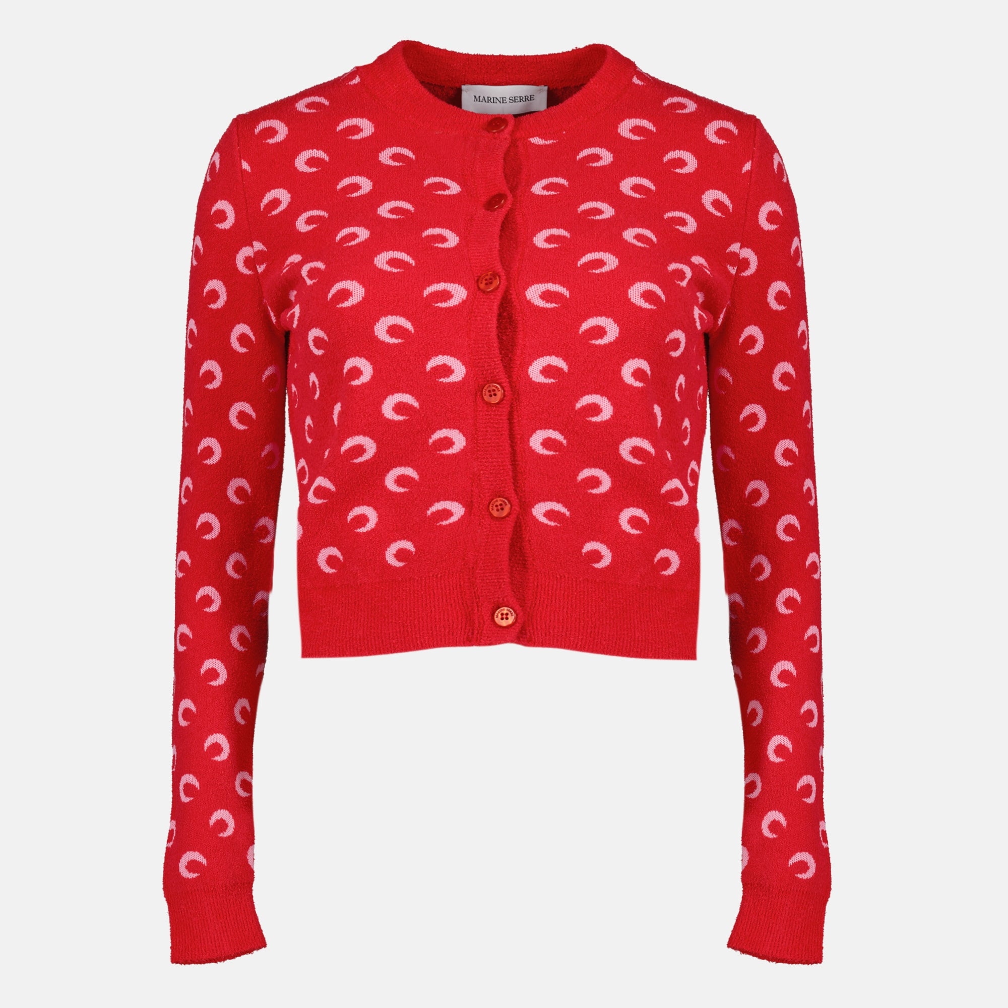 Maille ムーン ブークレ カーディガン レッド Marine Serre Rouge Femme