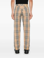 Pantalons Pantalon à carreaux Burberry Beige Homme