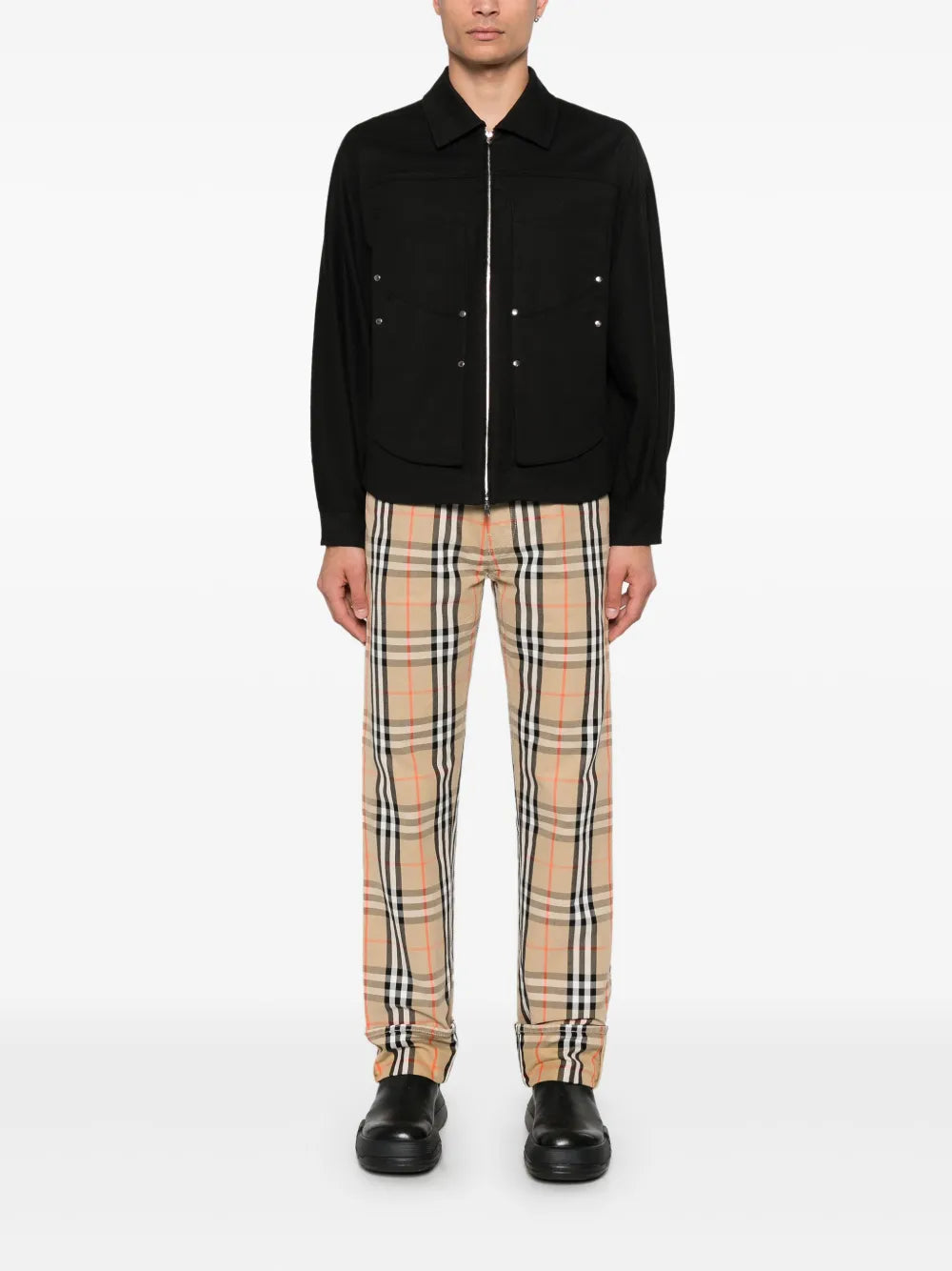 Pantalons Pantalon à carreaux Burberry Beige Homme