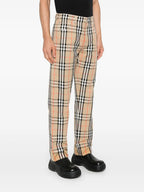 Pantalons Pantalon à carreaux Burberry Beige Homme