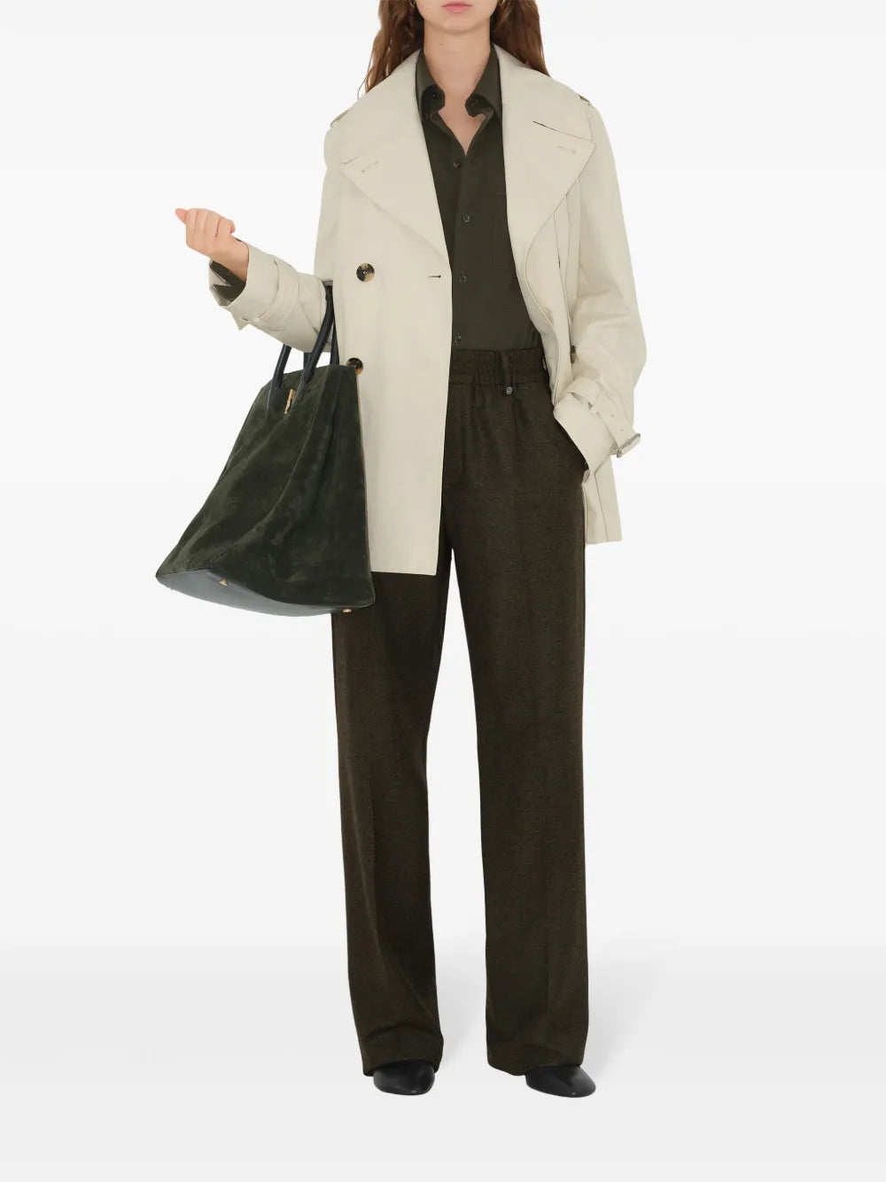 Manteaux Trench-coat en gabardine Burberry Blanc Femme