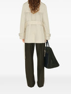 Manteaux Trench-coat en gabardine Burberry Blanc Femme