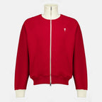 Sweatshirts Chaqueta de Algodón Roja con Cierre Ami PARIS Rouge Unisexe