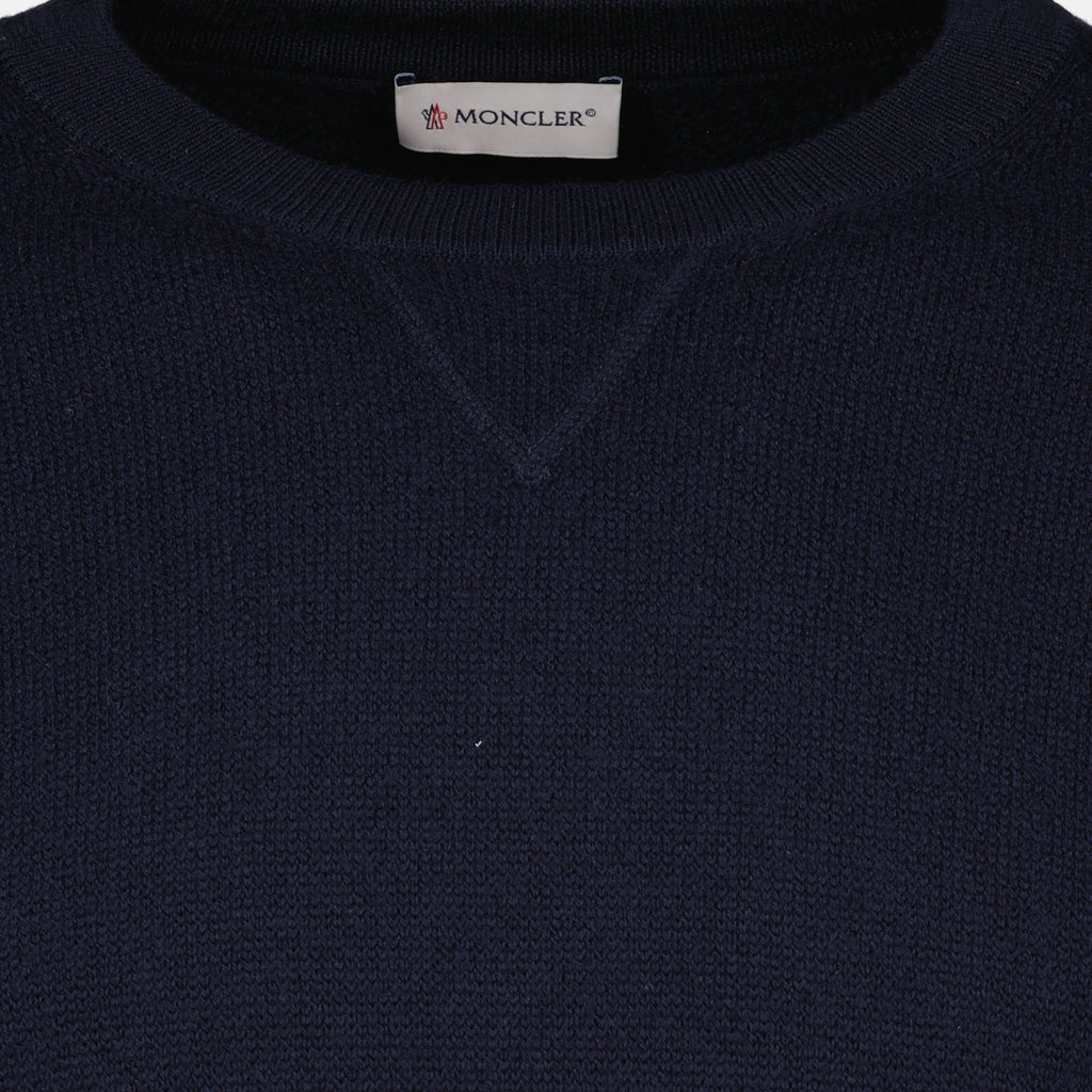 Maille ネイビーブルーウールセーター Moncler Bleu foncé Homme