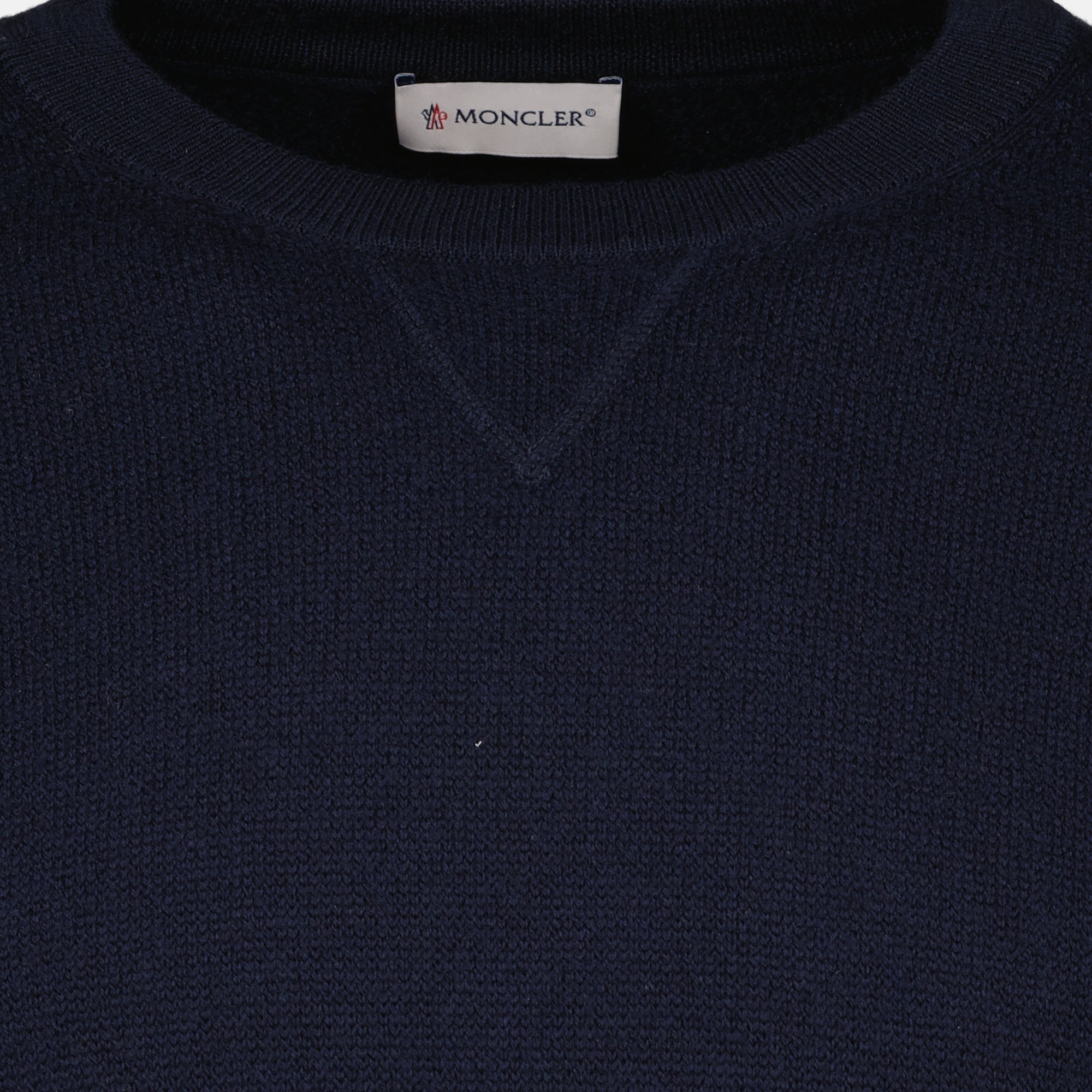 Maille ネイビーブルーウールセーター Moncler Bleu foncé Homme