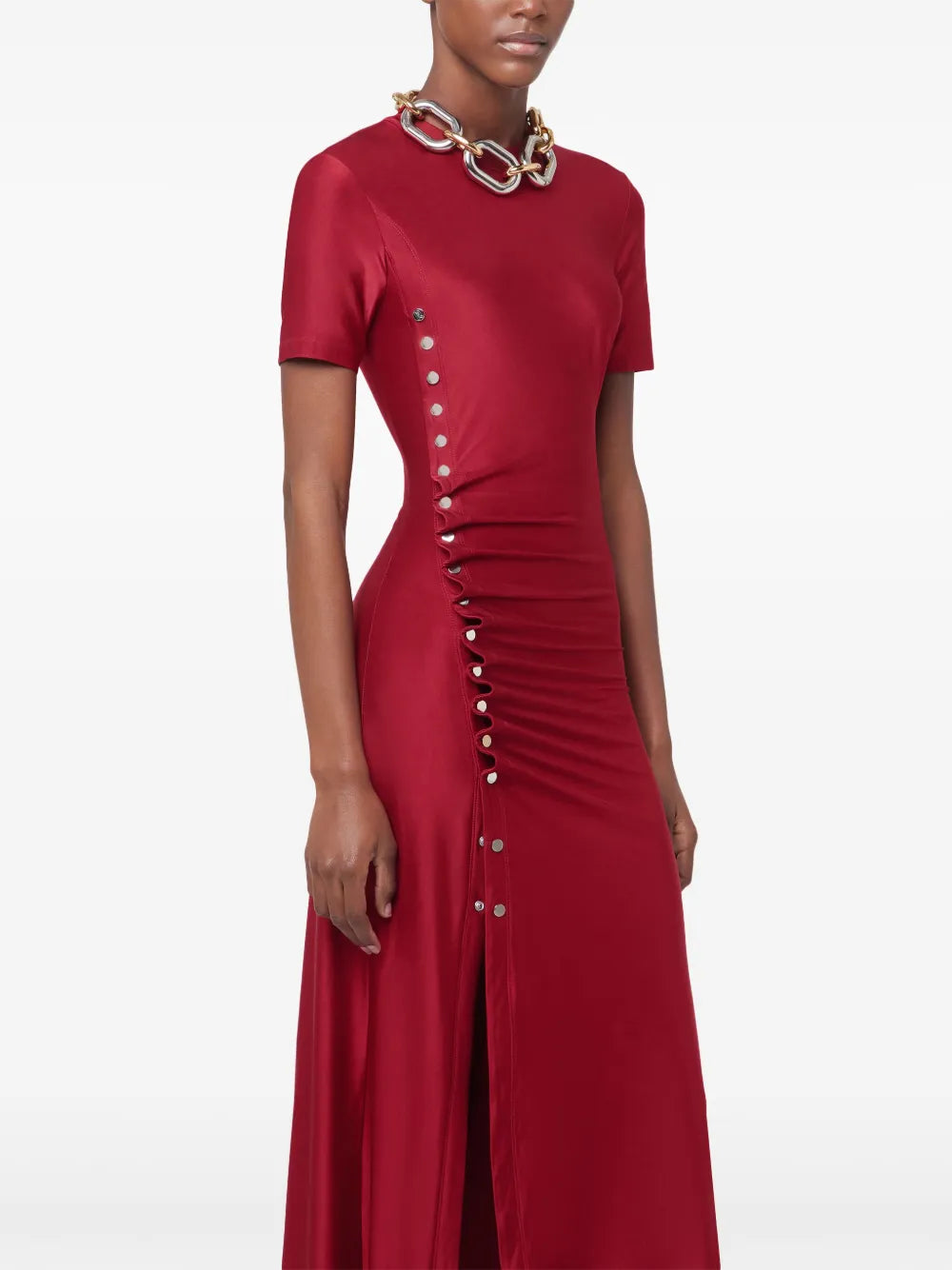 Robes Robe drapée en lurex Rabanne Rouge Femme